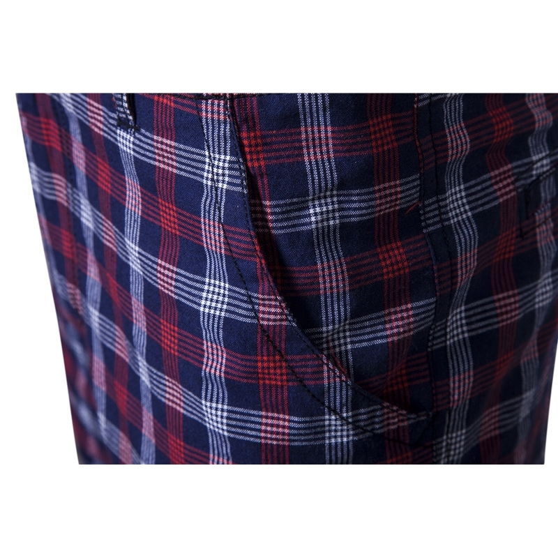 New Summer Plaid Shorts Men 100% Cotton High Quality Fitness Men Short Pants Casual Social Style Knee Length Male Shorts T200718