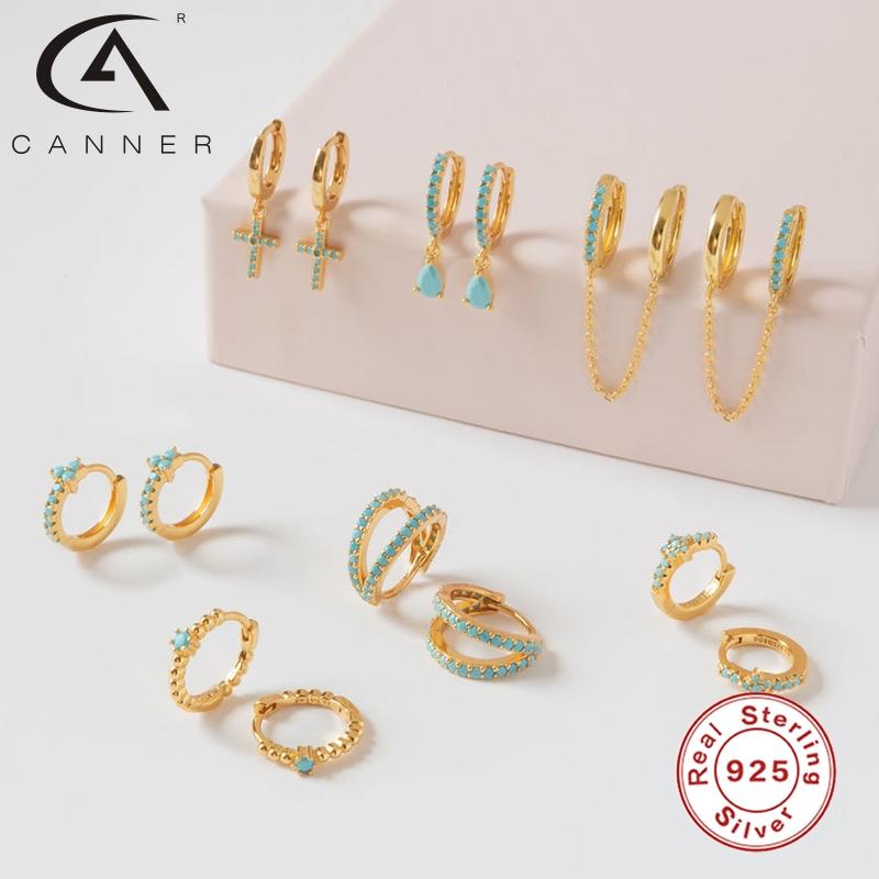 Hoop & Huggie CANNER Fashion Turquoise Earrings For Women Ins Style Personality S925 Sterling Silver Hoops Fine Jewelry Pendientes
Hoop & Huggie CANNER Fashion Turquoise Earrings For Women Ins Style Personality S925 Sterling Silver Hoops Fine Jewelry Pendientes