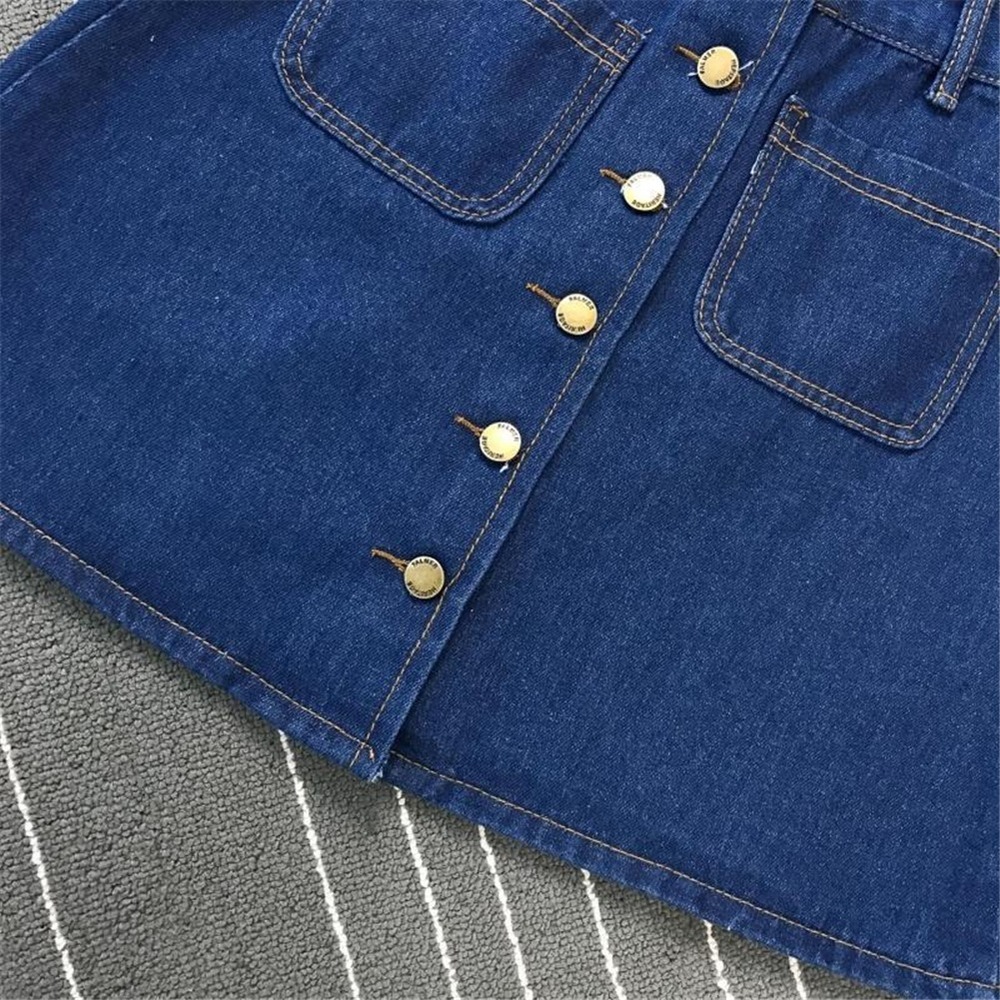 LISM Denim Short Skirt Summer Women A-line Single Button Skirts High Waist Slim Pocket Causal Sexy Short Mini Skirt With Belt 210306