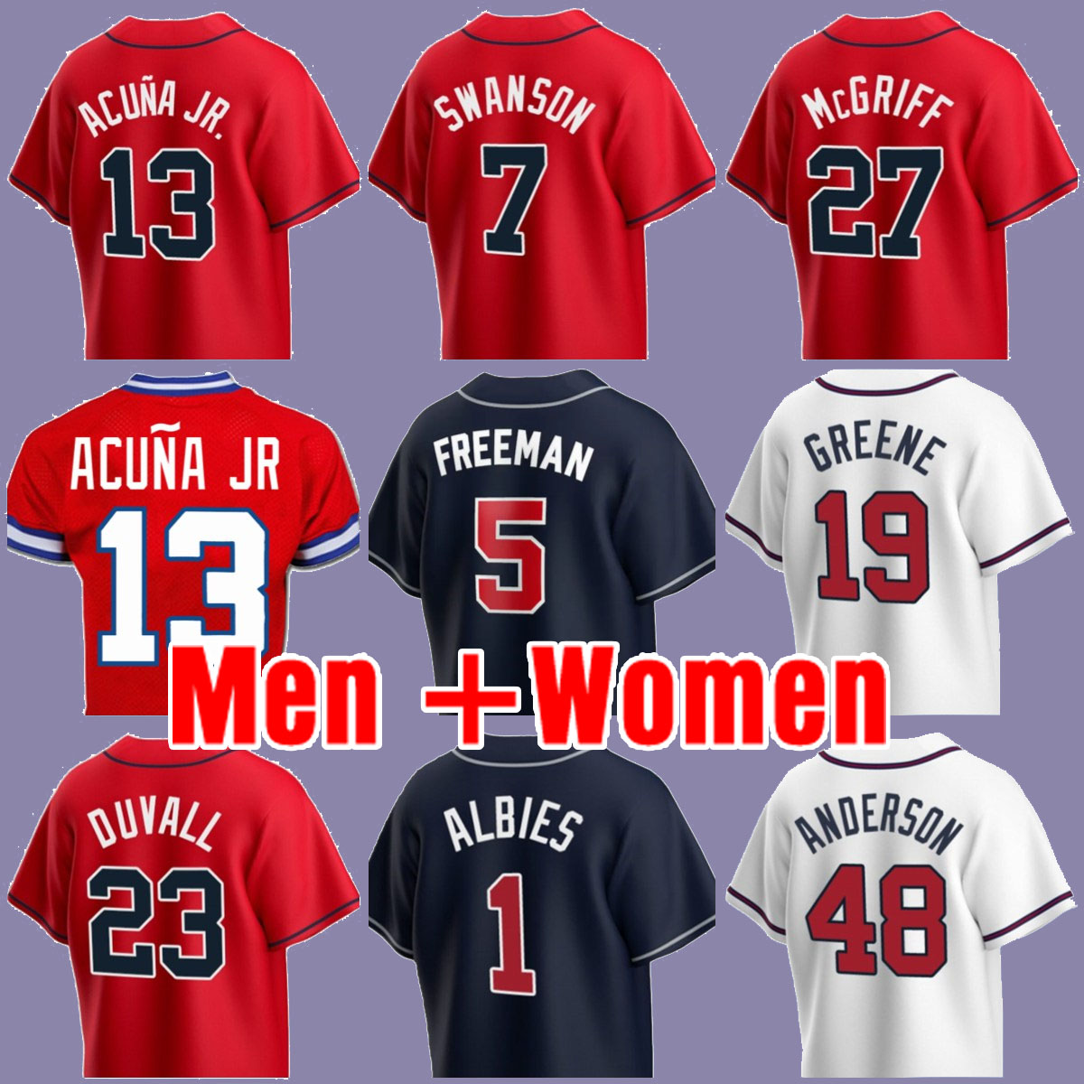 13 Ronald Acuna Jr. 5 Freddie Freeman Baseball Jerseys 1 Ozzie Albies Atlanta 7 Dansby Swanson 22 Joc Pederson Braves 27 Austin Riley 32 Josh Tomlin Marcell Ozuna ZZ6, Men(yong shi)
13 Ronald Acuna Jr. 5 Freddie Freeman Baseball Jerseys 1 Ozzie Albies Atlanta 7 Dansby Swanson 22 Joc Pederson Braves 27 Austin Riley 32 Josh Tomlin Marcell Ozuna ZZ6, Men(yong shi)