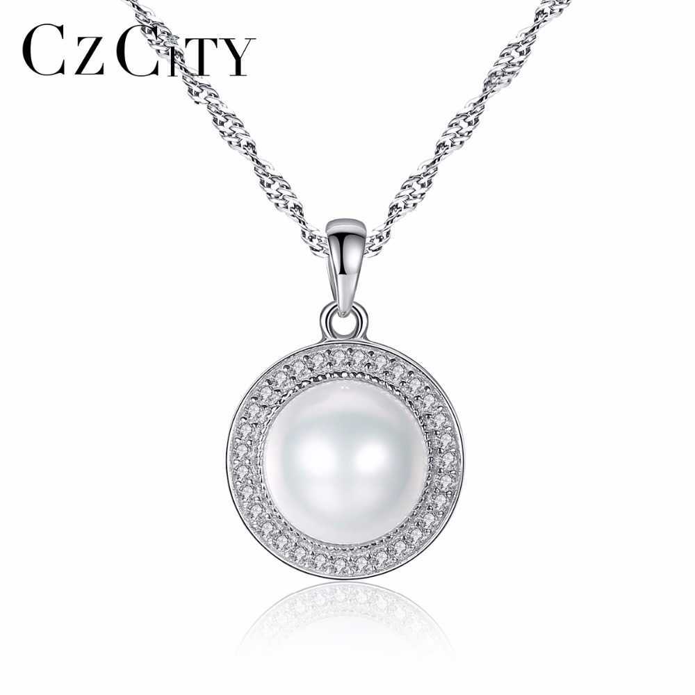 CZCITY 925 Silver Chain Pendant for Women 9-9.5mm Flawless Natural Freshwater Pearl Necklace Fine Jewelry Whole
CZCITY 925 Silver Chain Pendant for Women 9-9.5mm Flawless Natural Freshwater Pearl Necklace Fine Jewelry Whole