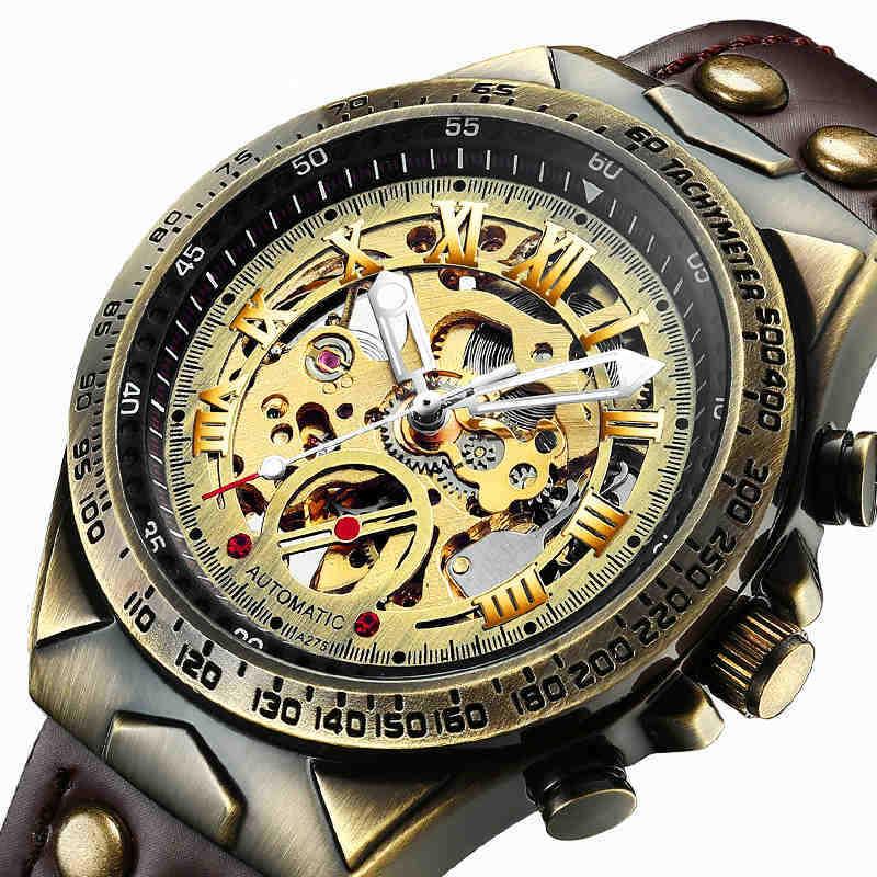 Wristwatches 2021 Vintage Hollow Waterproof Watch For Unisex Coated Glass Mirror British Style Automatic Mechanical Man's Wristwatch, No.1
Wristwatches 2021 Vintage Hollow Waterproof Watch For Unisex Coated Glass Mirror British Style Automatic Mechanical Man's Wristwatch, No.1