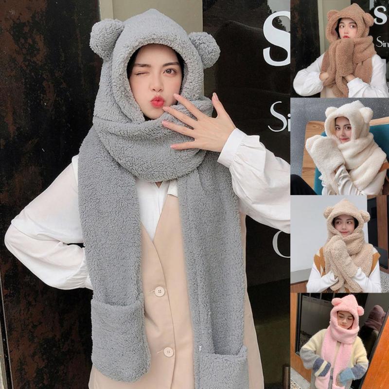 Berets Accessory Cute Coldproof Brimless Hat Scarf Gloves Female Plush For Outdoor, Grey
Berets Accessory Cute Coldproof Brimless Hat Scarf Gloves Female Plush For Outdoor, Grey
