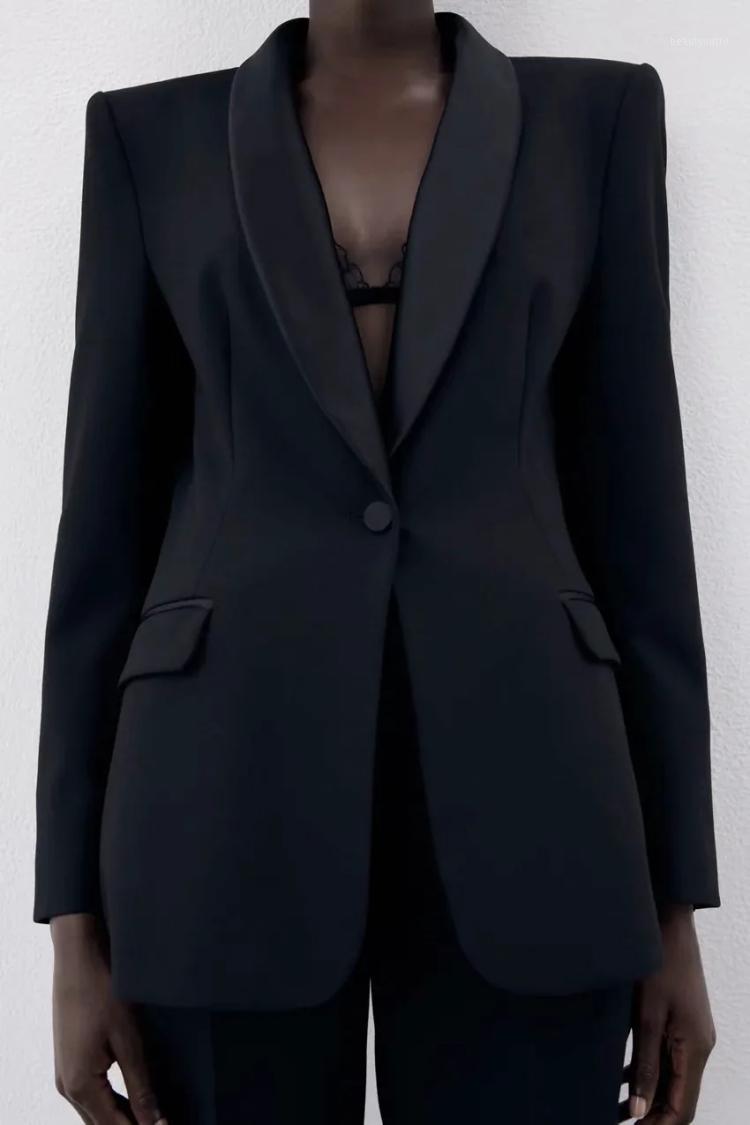 Women's Suits & Blazers Women Slim Solid Black Tux Blazer Jacket Female Notched Collar Long Sleeve Single Button Pocket Chic Office Lady Fas
Women's Suits & Blazers Women Slim Solid Black Tux Blazer Jacket Female Notched Collar Long Sleeve Single Button Pocket Chic Office Lady Fas