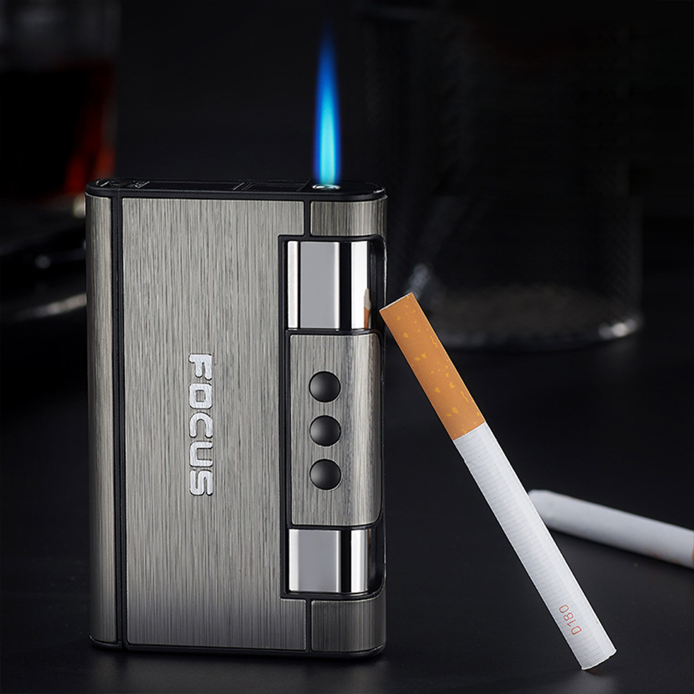 Automatic Cigarette Case Metal Cigarette Box with Light Smoking Accessories Gadgets for Men C0310
Automatic Cigarette Case Metal Cigarette Box with Light Smoking Accessories Gadgets for Men C0310