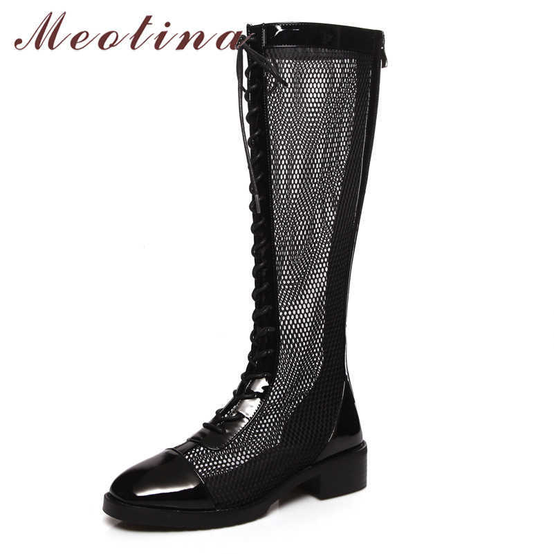 Meotina Knee-High Boots Women Shoes Round Toe Block Heels Cutouts Long Boots Lace Up Zip Mid Heel Ladies Boots Autumn Black 43 210608
Meotina Knee-High Boots Women Shoes Round Toe Block Heels Cutouts Long Boots Lace Up Zip Mid Heel Ladies Boots Autumn Black 43 210608