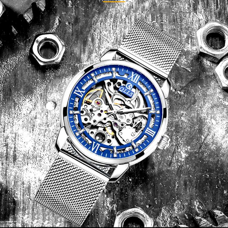 Wristwatches Fashion Brand Hollow Men's Watch Automatic Men Waterproof Clock Stainless Steel Mens Business Mechanical Wrist Watches, Gd wh br leather
Wristwatches Fashion Brand Hollow Men's Watch Automatic Men Waterproof Clock Stainless Steel Mens Business Mechanical Wrist Watches, Gd wh br leather