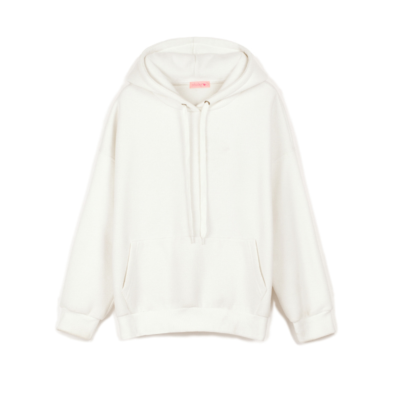 Autumn Spring Hoodies Women Casual Pullover Velvet Hooded Sweatshirts Women Maiden Style Solid Loose Sweatshirt Female Tops 201203