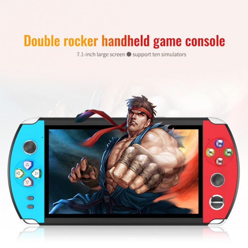 Portable Game Players X19 Handheld Console 7inch HD Retro Built In 2000 Double Joystick Support MP4 For PS1 Kid's Gift