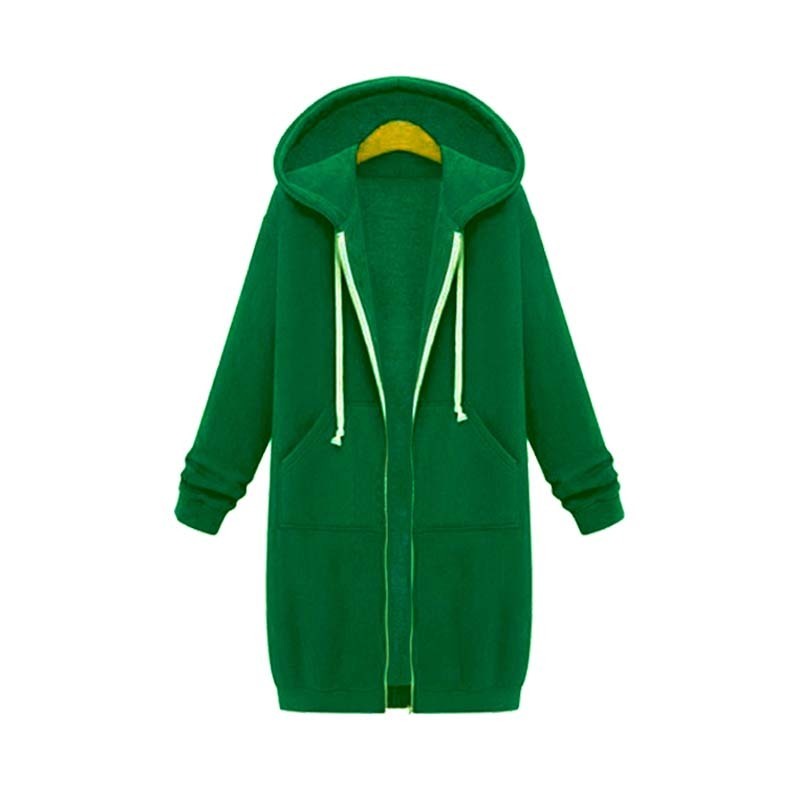 Autumn Winter Zipper Long Hoodies Coat Women Long Sleeve Oversized Sweatshirt Tops Fashion Vintage Sweatshirts Outwear 201202