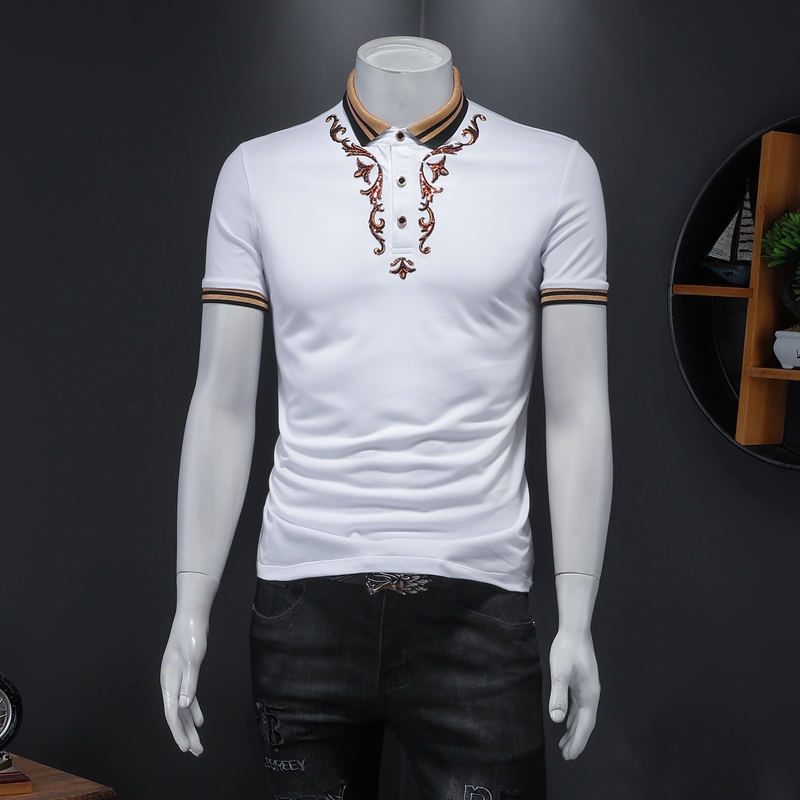 2021 summer new embroidery short-sleeved polo shirt men's tide brand trendy slim men's lapel half-sleeved shirt top, White
2021 summer new embroidery short-sleeved polo shirt men's tide brand trendy slim men's lapel half-sleeved shirt top, White