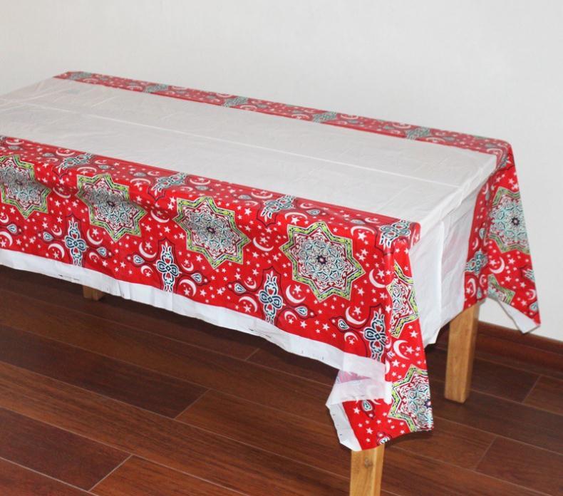 Muslim Antependium Pe Plastic Table Cloth Eid Al Fitr Mezi Festival Ramadan Arrangement Decorate Classica Wholesale