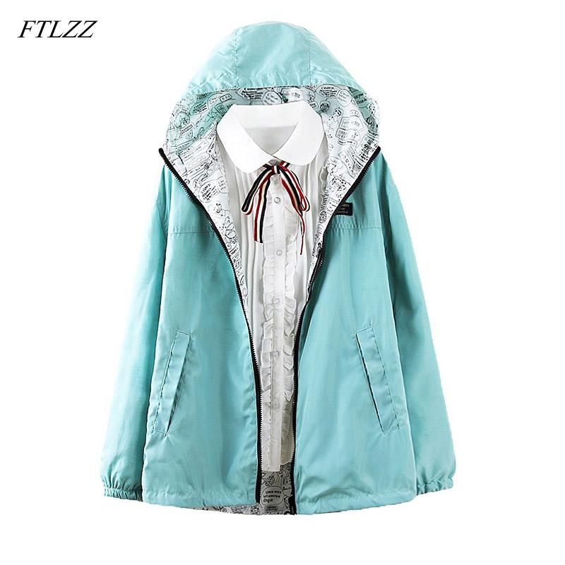 Women's Trench Coats FTLZZ Women Short Jackets Spring Autumn Two Side Wear Windbreaker Hooded Zipper Loose Cartoon Print Outwear Female Coat, Tan;black
Women's Trench Coats FTLZZ Women Short Jackets Spring Autumn Two Side Wear Windbreaker Hooded Zipper Loose Cartoon Print Outwear Female Coat, Tan;black
