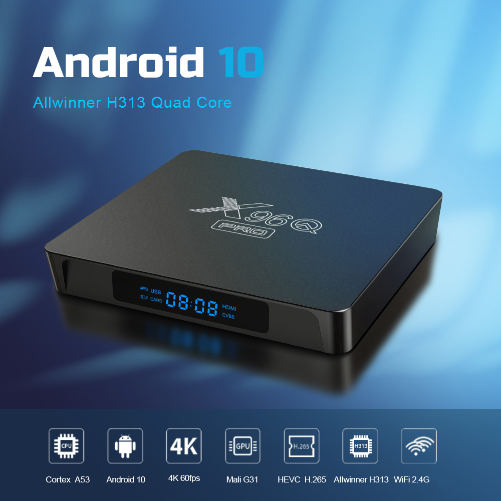 X96Q PRO Smart TV BOX Android 10 Allwinner H313 2GB 16GB X96Q PRO 2.4G WiFi 4K HD Set-Top Box Media Player