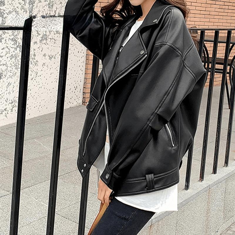 Women's Leather & Faux 2021 Jacket Women Casual Pu Loose Motorcycle Jackets Female Streetwear Oversized Coat Korean Chic Spring, Black
Women's Leather & Faux 2021 Jacket Women Casual Pu Loose Motorcycle Jackets Female Streetwear Oversized Coat Korean Chic Spring, Black