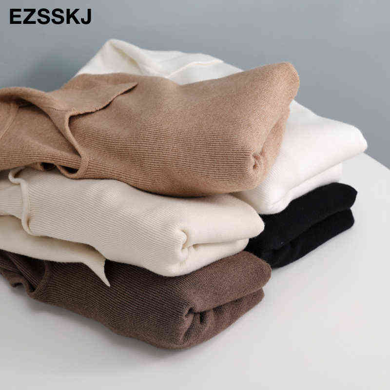 autumn winter turn-collar oversize turtlenect thick sweater pullovers women long sleeve female casual big sweater jumper 211109