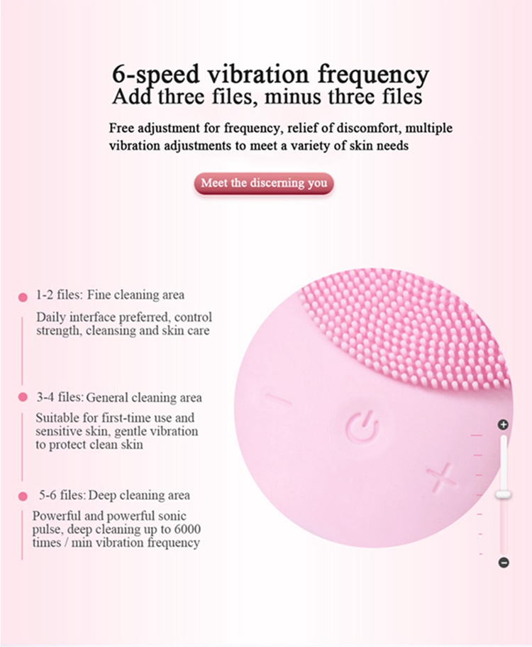 Electric Silicone Face Clean Brush Waterproof Facial Acne Cleansing Beauty Device USB Rechargeable High Frequency Sonic Skin Pore Cleaner and Massage 
