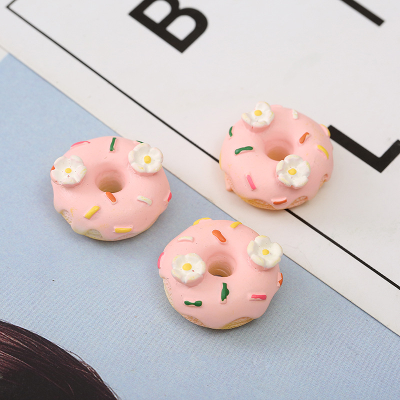 30pcs/lot 20mm Lovely Donuts Flat Back Cabochon Scrapbooking Hair Bow Center Embellishments DIY Accessories