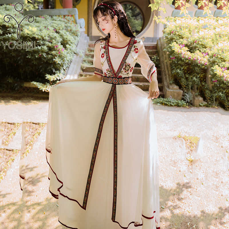 YOSIMI Long Women Dress Elegant Chiffon Chinese Style Embroidery V-neck Short Sleeve Ankle-Length 2 Pieces Evening Party Dresses 210604, White
YOSIMI Long Women Dress Elegant Chiffon Chinese Style Embroidery V-neck Short Sleeve Ankle-Length 2 Pieces Evening Party Dresses 210604, White