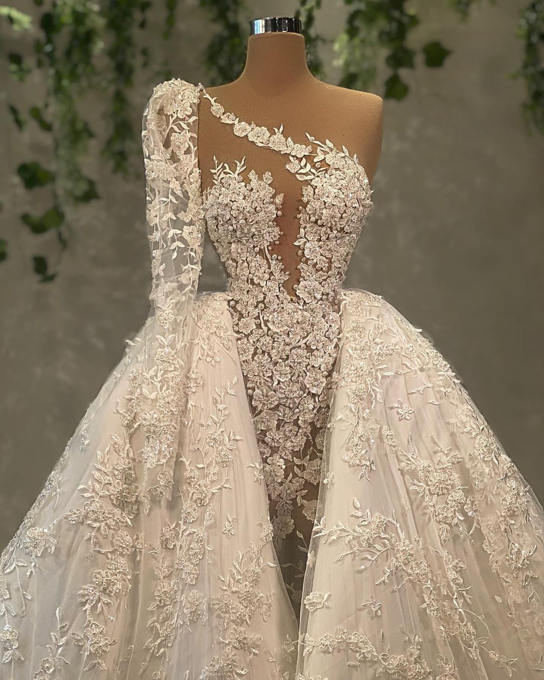 White D Floral Wedding Dress Lace Appliques Illusion Mermaid Tiered Ruffles Robe De Soiree Turkish Couture Dubai Abendkleider Bridal Gowns