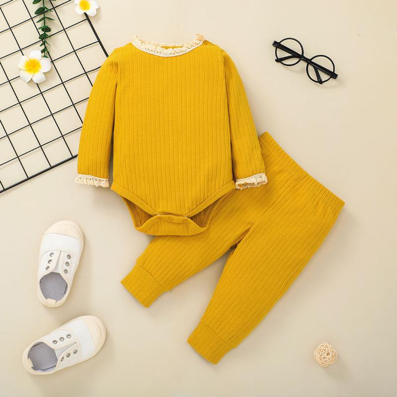 Clothing Sets Fashion 0-24M Born Baby Girls Solid Lace Splice Ribbed Bodysuit +Pants Autumn Infant Outfit Suit Girl Clothes, White
Clothing Sets Fashion 0-24M Born Baby Girls Solid Lace Splice Ribbed Bodysuit +Pants Autumn Infant Outfit Suit Girl Clothes, White