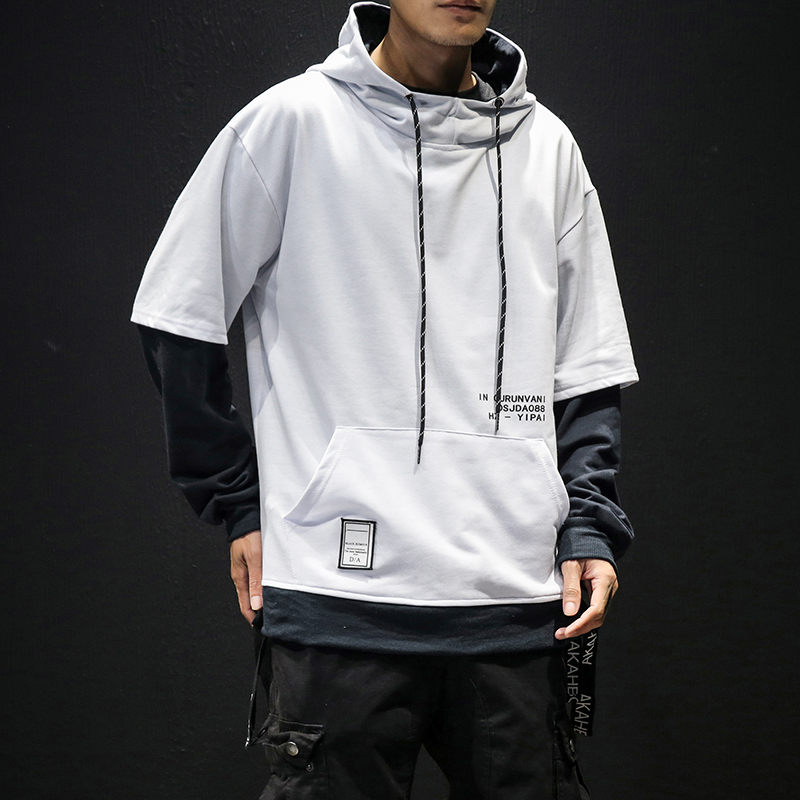 Autumn Arrival Men's Sweatshirt Fashion Patchwork Hoodies Mens Casual Letter Hoodies Hip Hop Hooded Sweatshirts US Size 201127