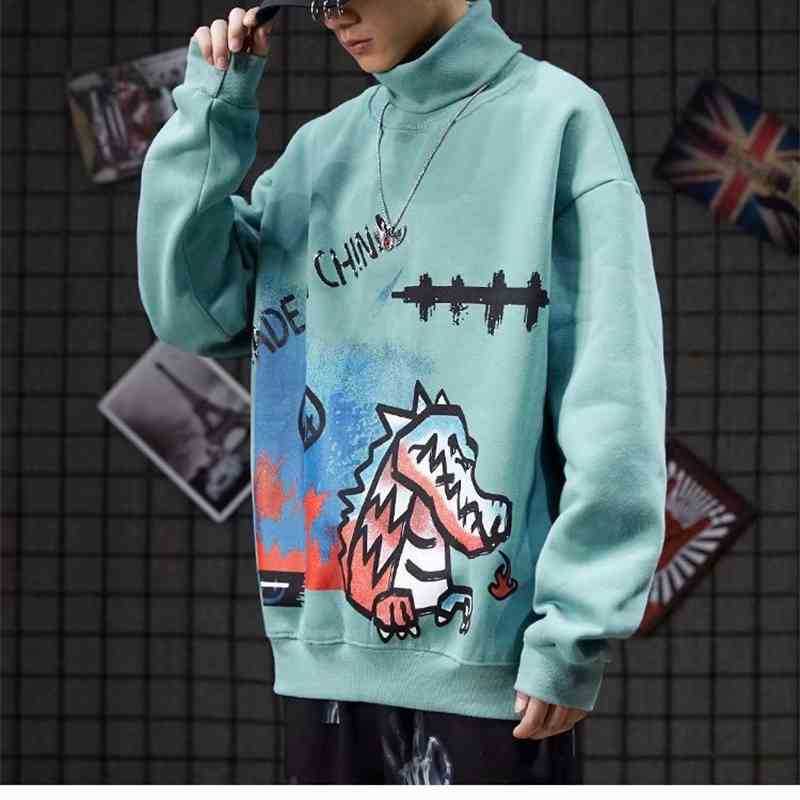 Autumn and winter new high collar sweater men' hip hop fashion cartoon printing loose couple' Pullover2021, White
Autumn and winter new high collar sweater men' hip hop fashion cartoon printing loose couple' Pullover2021, White