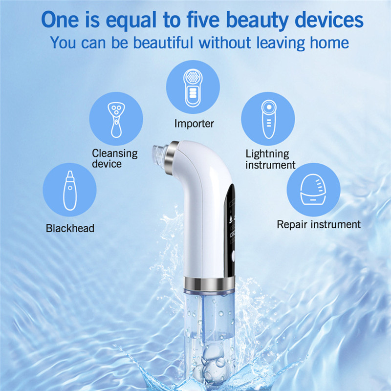 Electric Blackhead Remover Facial Vacuum Pore Blackhead Cleaner Small Bubble Water Cycle Acne Pimple Clean Beauty Skin Care Tool Limpiador De Espinill