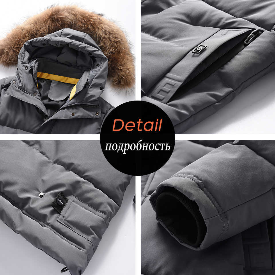 6Xl Men Winter Casual Long Thick Fur Collar Hooded Parkas Jacket Coat Men Autumn Fashion Warm Windproof Pocket Hat Parka Men 211014
