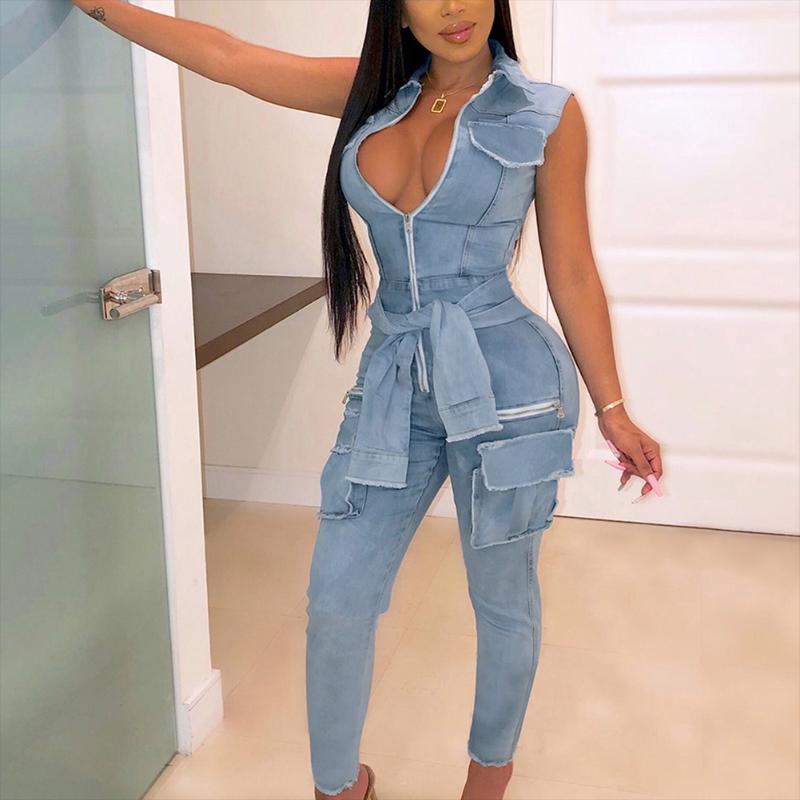 Women's Jumpsuits & Rompers DANALA Sexy Denim Jumpsuit Long Women Romper Bodycon Summer Jeans Overalls Casual Fashion Sleeveless Party Club, Blue 
Women's Jumpsuits & Rompers DANALA Sexy Denim Jumpsuit Long Women Romper Bodycon Summer Jeans Overalls Casual Fashion Sleeveless Party Club, Blue
