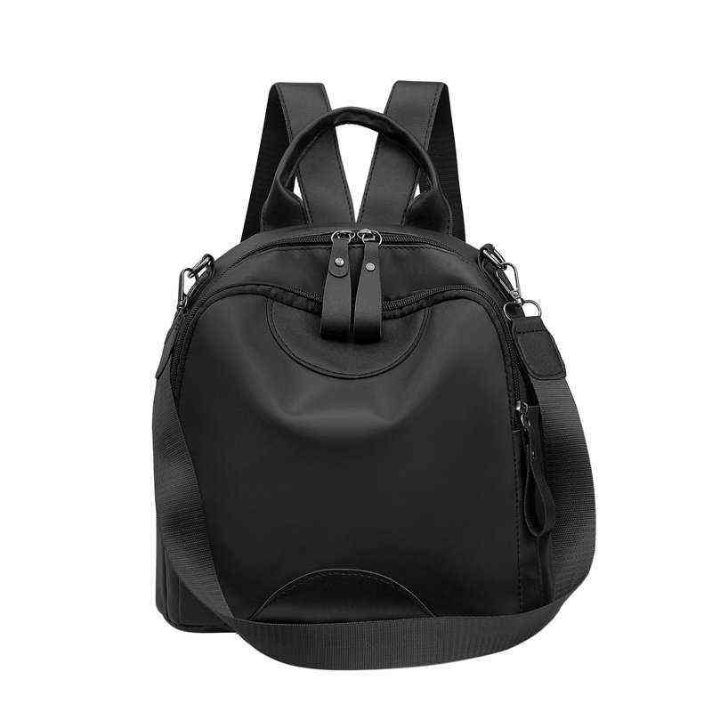 Fashion Small Backpack Women New Oxford Cloth Collocation PU Leather Solid Color Simple Casual Ladies Bagpack Mochila Sac dos Y1105