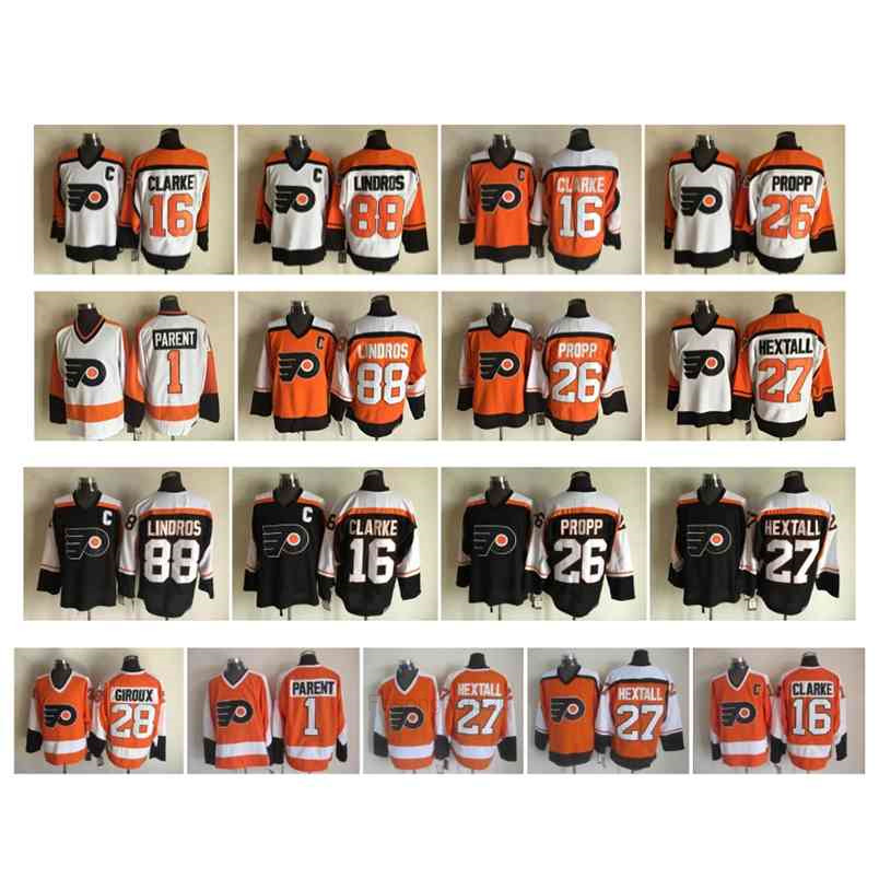 Custom Retro Philadelphia Flyers Hockey Jersey 16 Bobby Clarke 88 Eric Lindros 27 Ron Hextall 1Parent 26 Propp Vintage CCM Authentic Jerseys, As pic
Custom Retro Philadelphia Flyers Hockey Jersey 16 Bobby Clarke 88 Eric Lindros 27 Ron Hextall 1Parent 26 Propp Vintage CCM Authentic Jerseys, As pic