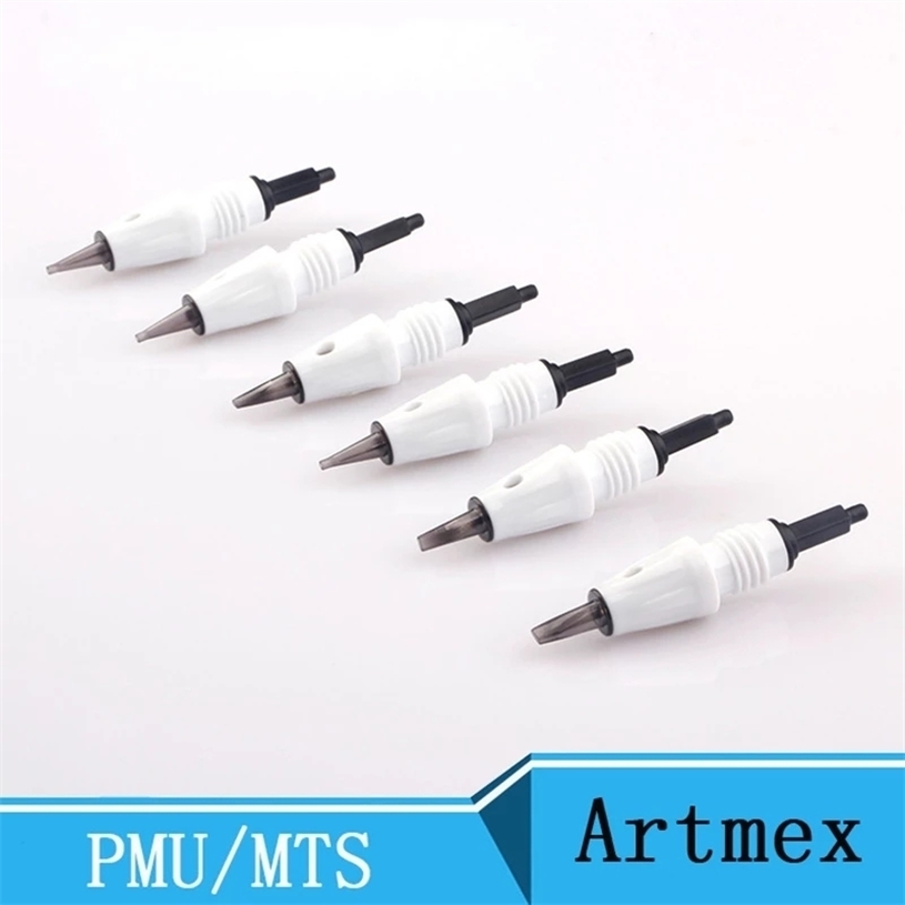 Screw 50pcs ARTMEX-V series V3 V6 V8 V9 Artmex Needles For PMU Tattoo Tip Permanent Makeup Tools Electric Pen Eyebrows Eyeliner 211229