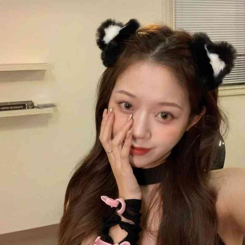 Hair Accessories 2021 Sweet Girl Lovely Cat Ear Hairpin Anti Leather Grass Rabbit Plush Top Clip
