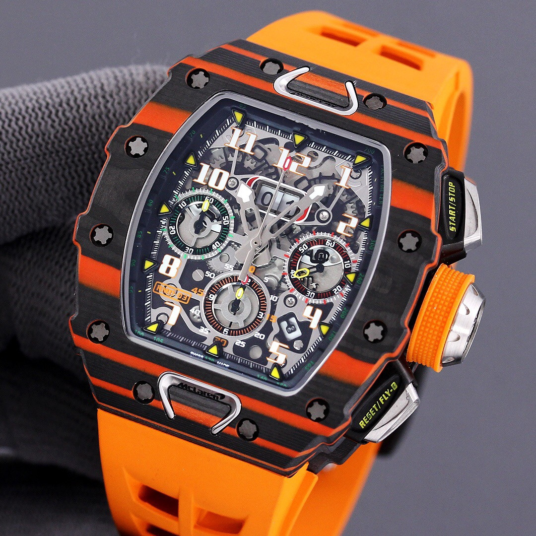 ZY Men's Watch Size 40x50x16MMRM11-03 With fully automatic 7750 timing machine movement NTPT carbon fiber case luminous dial pointer rubber strap, As shown
ZY Men's Watch Size 40x50x16MMRM11-03 With fully automatic 7750 timing machine movement NTPT carbon fiber case luminous dial pointer rubber strap, As shown