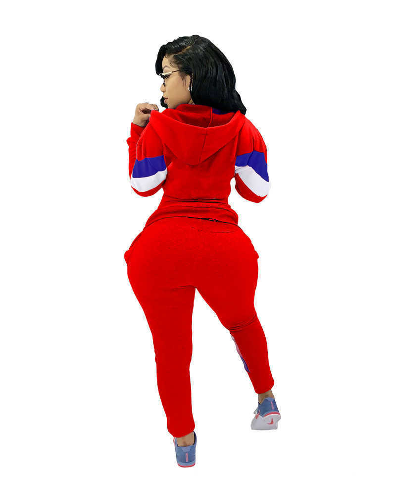 Women panelled 2 piece set fall winter clothing Cardigan Jacket pants sports suit hoodies leggings outfits outerwear bodysuits hot sell