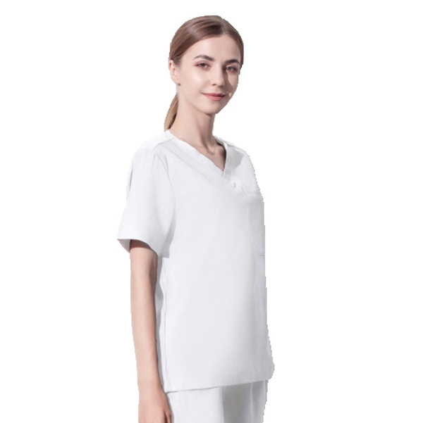 Medigo-008 Two-Pocket Mandarin Collar Scrubs Top+pants for Women & Relaxed Fit, Super Soft Stretch, Anti-Wrinkle Medical Scrubs hospital Uniform shirt
