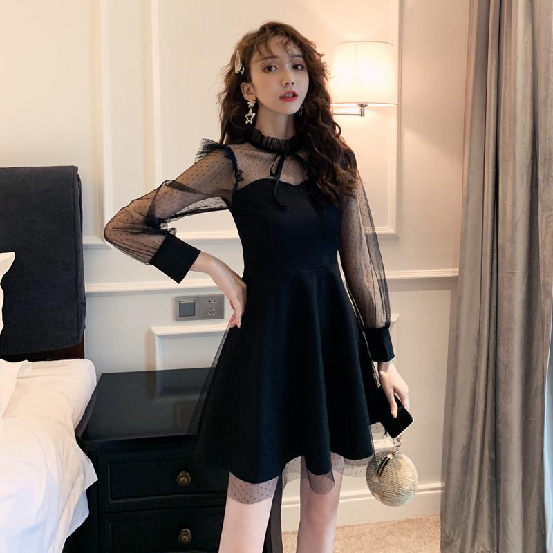 Casual Dresses 2021 Autumn Dress Bow Polka Dot Printed Vintage A-Line Black Gothic High Waist Slim Mesh Pleated
Casual Dresses 2021 Autumn Dress Bow Polka Dot Printed Vintage A-Line Black Gothic High Waist Slim Mesh Pleated