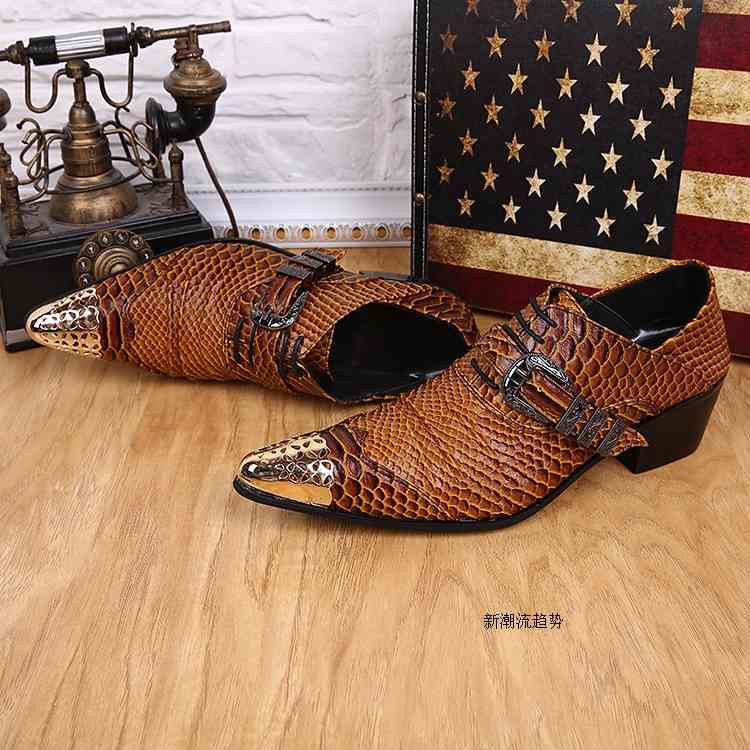 casual men's Formal leather shoes shoes brown retro elegant buckle snake high heels toes njsv, Red
casual men's Formal leather shoes shoes brown retro elegant buckle snake high heels toes njsv, Red
