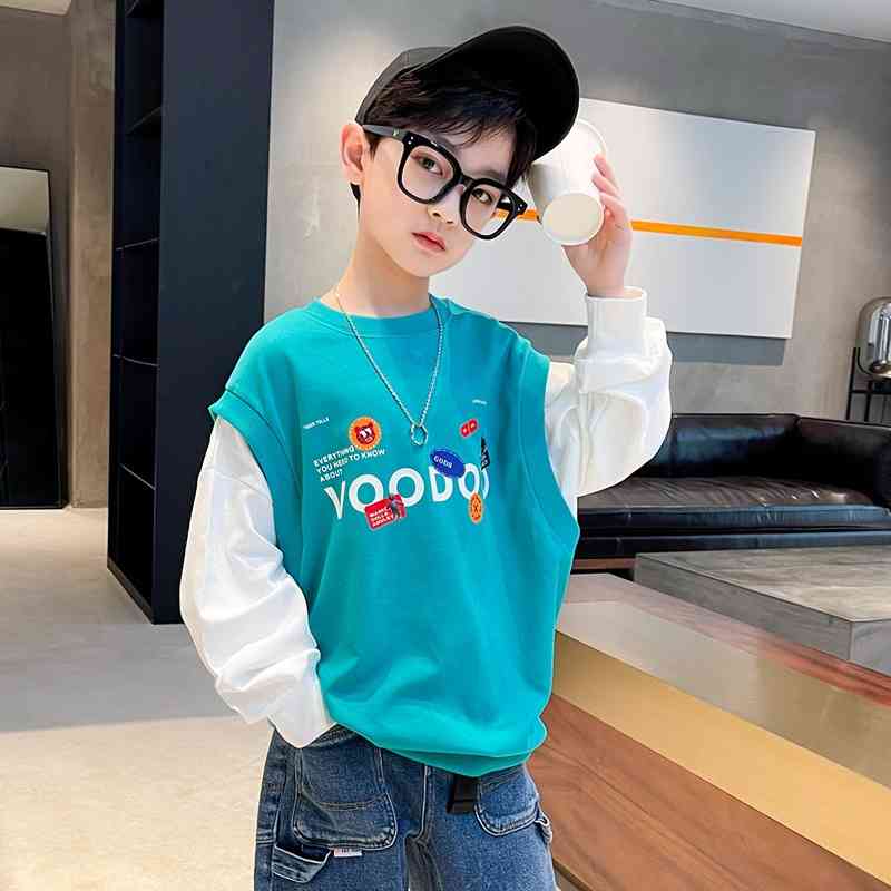 Boys' sweater autumn clothes 2021 new Korean version of Chinese and big boys' bottomed shirt foreign style children's fake two-piece top
Boys' sweater autumn clothes 2021 new Korean version of Chinese and big boys' bottomed shirt foreign style children's fake two-piece top