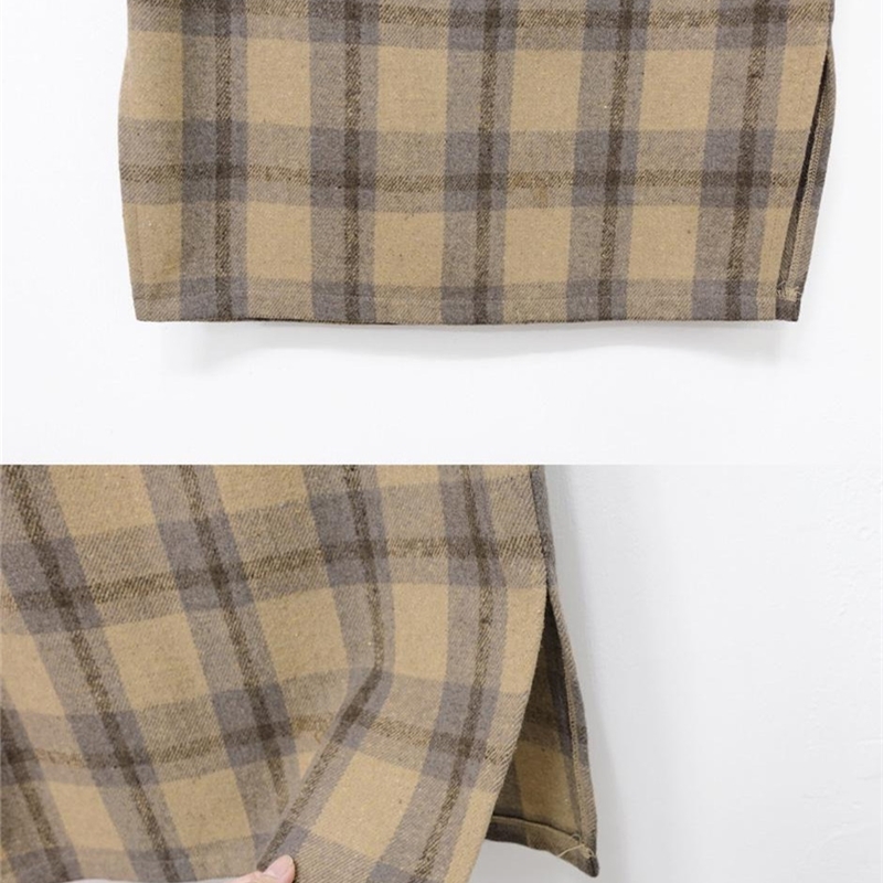 Vintage plaid Women Skirts Autumn Plus Size Pencil Long Girls Skirt Female Vintage Warm Thick Skirts Winter Femme Faldas Muje 210309