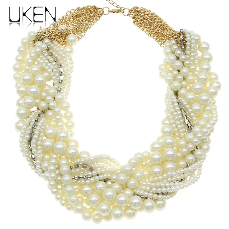 UKEN Ladies Imitation Pearl Necklace Fashion White Beads Rhinestones String Women Collar Chokers Necklaces Statement Jewelry
UKEN Ladies Imitation Pearl Necklace Fashion White Beads Rhinestones String Women Collar Chokers Necklaces Statement Jewelry