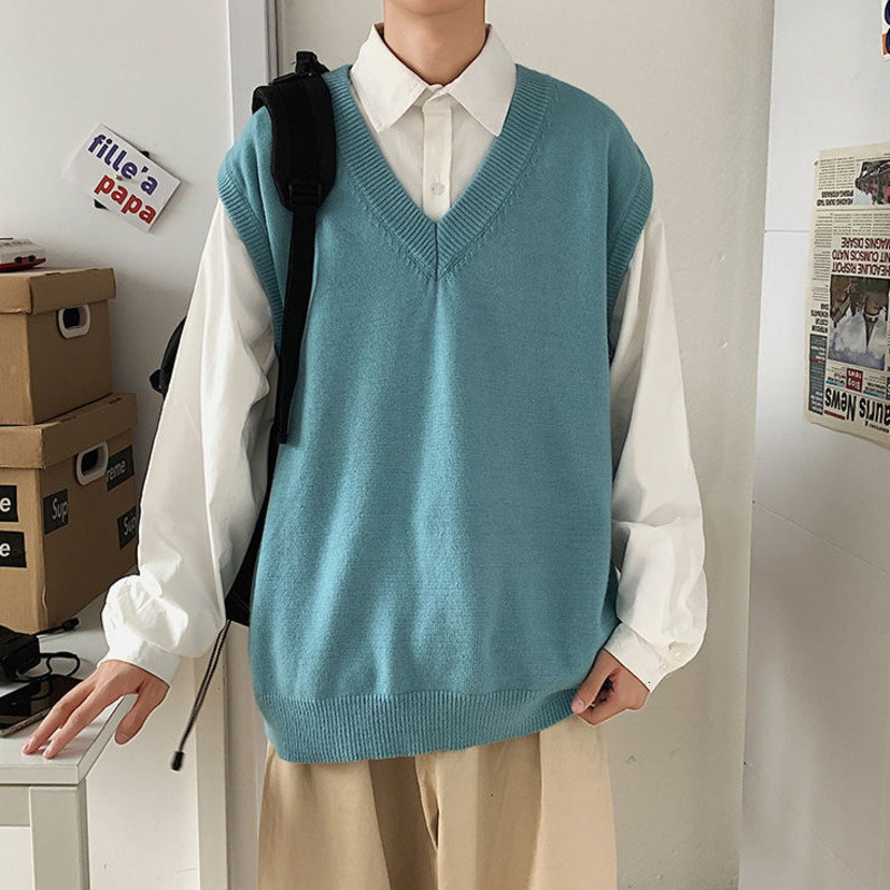2021 New Men's Wool Sweater Solid Color Vest with Low-cut v College Clothes No Sleeves Cashmere Knit Sweaters Fashion -2xl Jackets Q3ml, Black
2021 New Men's Wool Sweater Solid Color Vest with Low-cut v College Clothes No Sleeves Cashmere Knit Sweaters Fashion -2xl Jackets Q3ml, Black