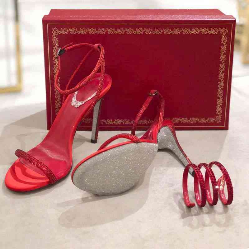 High 9cm heel RENE CAOVILLA CRYSTAL Karung Rose Gold Snakelike twining sandals women summer thick heels, Black
High 9cm heel RENE CAOVILLA CRYSTAL Karung Rose Gold Snakelike twining sandals women summer thick heels, Black
