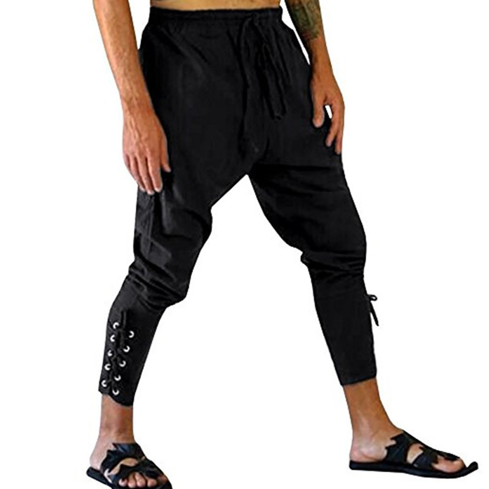 2021 Male Ankle-nut Loop Loop-up with Casual Sash Suit Pencil Renaissance Medieval Lounge Pants Loose Bandage Gusv, Black
2021 Male Ankle-nut Loop Loop-up with Casual Sash Suit Pencil Renaissance Medieval Lounge Pants Loose Bandage Gusv, Black