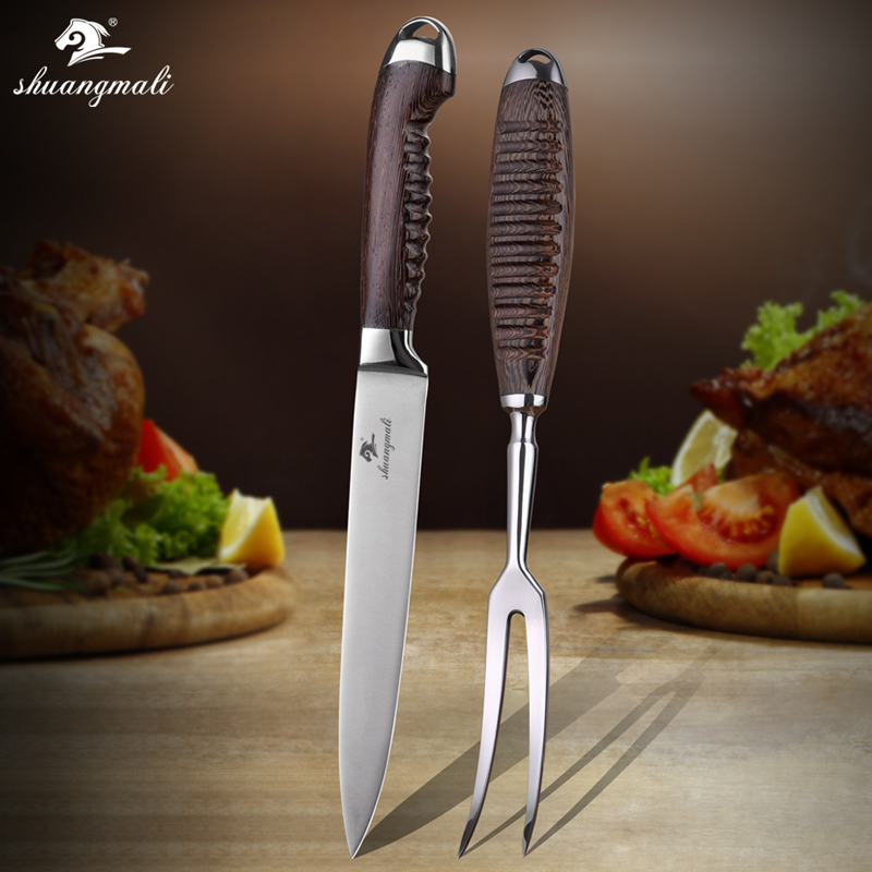 Shuangmai 2PCS 4 Inch 5Cr15Mov Stainess Stee Carving Fork and 7.5 Inch Carving Knife Barbecue Carving Fork set With Gift Box
Shuangmai 2PCS 4 Inch 5Cr15Mov Stainess Stee Carving Fork and 7.5 Inch Carving Knife Barbecue Carving Fork set With Gift Box