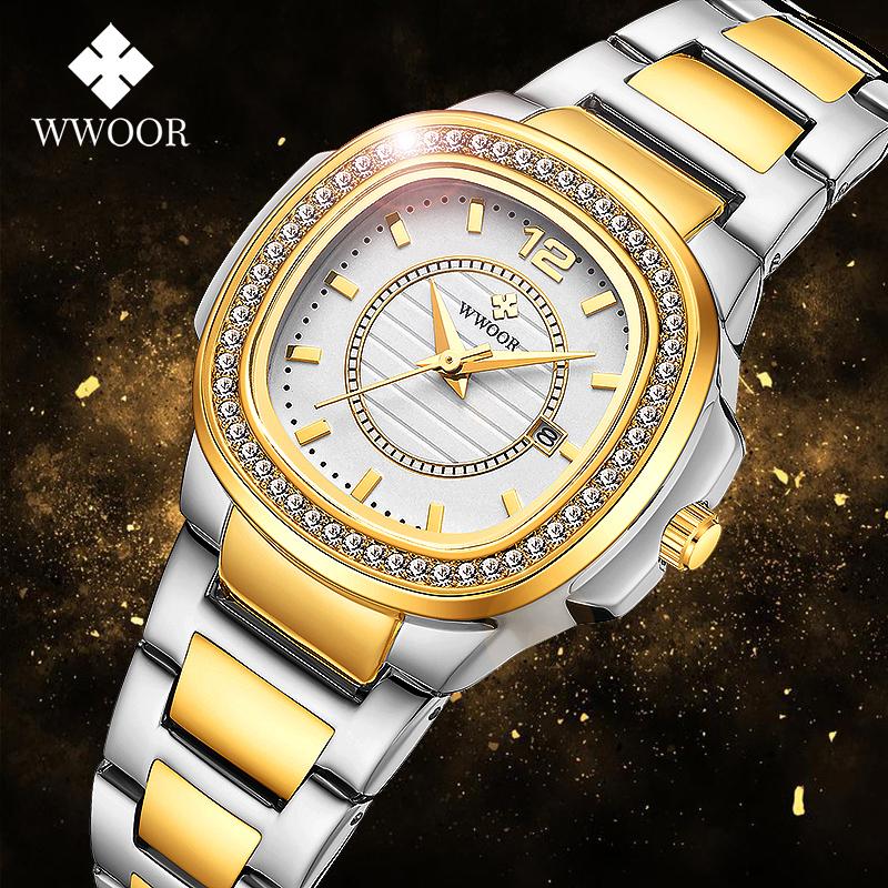 Wristwatches WWOOR Original Design Watch Womens Fashion Square Gold Clock Top Diamond Ladies Dress Relogio Feminino, Rose white
Wristwatches WWOOR Original Design Watch Womens Fashion Square Gold Clock Top Diamond Ladies Dress Relogio Feminino, Rose white