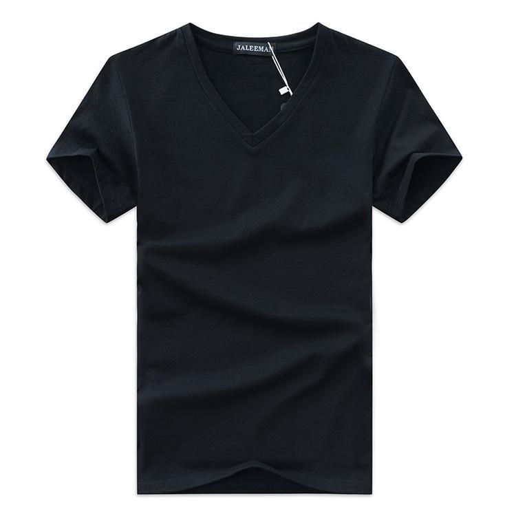 Men's V-Neck Slim Fit T-Shirt Casual Summer Short Sleeve Broadcloth Tee Tops Plus Size S-5Xl Green Gray Black Navy White B1