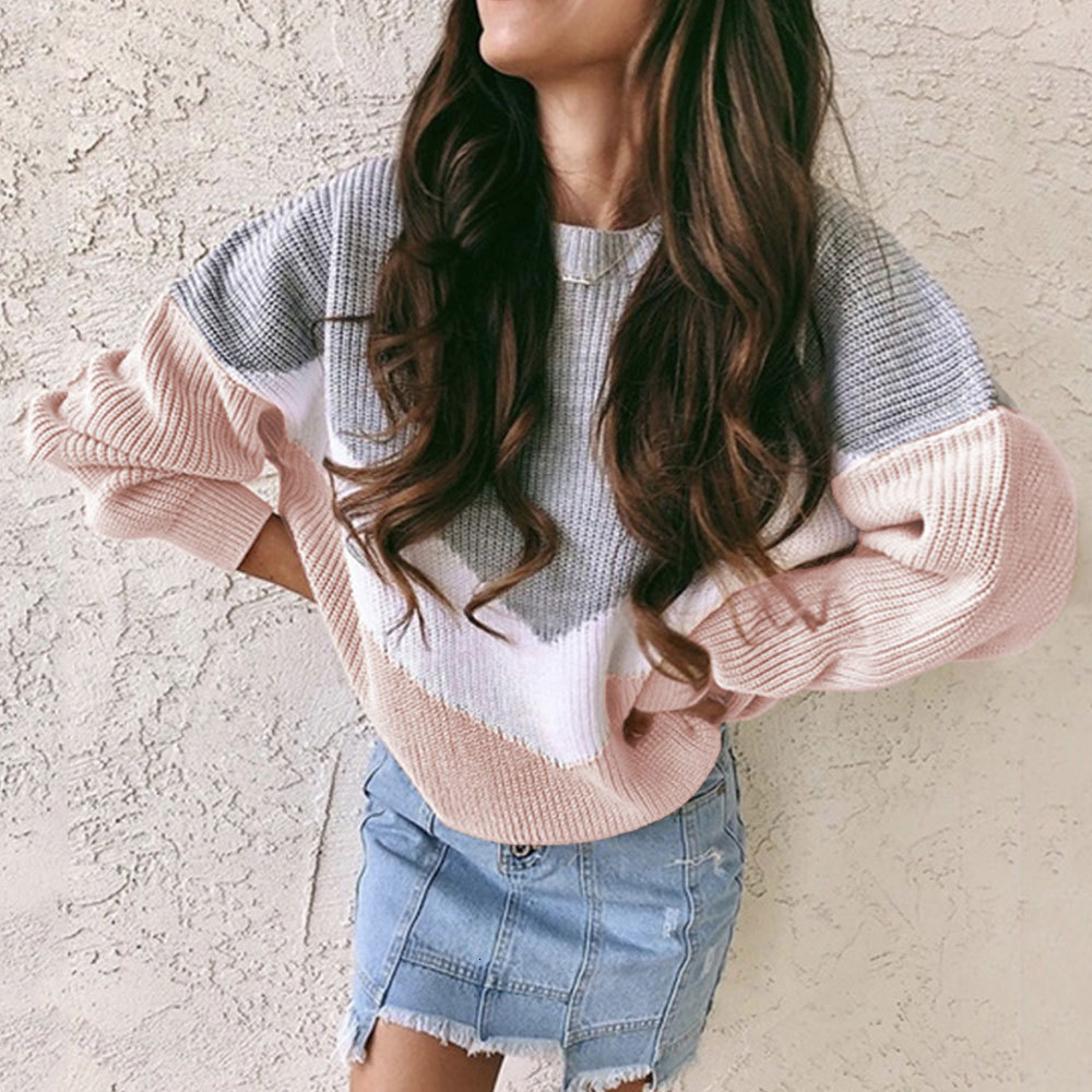 2021 New Loose Knitted Women Jumpers Long Sleeve Woman Pullovers Sweaters Casual Autumn Winter Color Block Striped Sweater Ajcq, Pink
2021 New Loose Knitted Women Jumpers Long Sleeve Woman Pullovers Sweaters Casual Autumn Winter Color Block Striped Sweater Ajcq, Pink