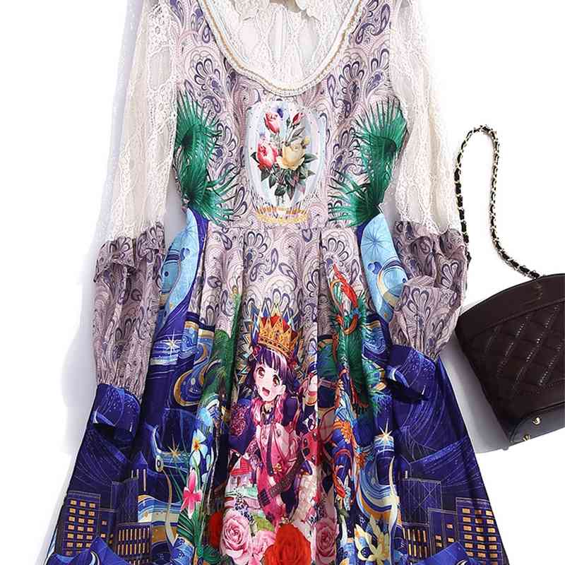 Truevoker Lady Runway Luxury Party Dres Lantern Sleeve Cute Princess Robe Print Lace Patchwork Diamond Festa Vestido 210602, Multi
Truevoker Lady Runway Luxury Party Dres Lantern Sleeve Cute Princess Robe Print Lace Patchwork Diamond Festa Vestido 210602, Multi